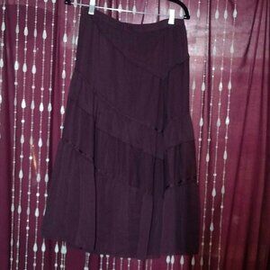 Size M - Mossimo Brown Lined Triple Tiered Peasant Skirt